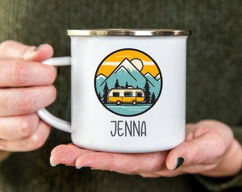 Custom Camping Mug personalized camp mug mountain camp mug custom campfire mug gift for him gift for her girls campout valentines day mug