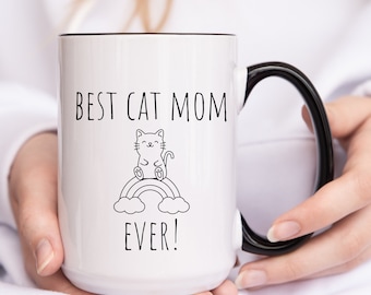 Best cat Mom ever coffee mug for her gift for cat lover gift for Mother's Day birthday gift for cat mom friendship mug funny coffee mug cats