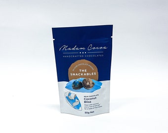 Milk Chocolate Coconut Bliss, The Snackables Range, Handmade Chocolate