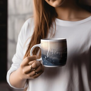 Winter Wonderland Mug, Snowy Coffee Mug, Winter Scene Cup, Holiday Landscape Mug, Snow Season Mug, Festive Snowy Cup, Permanent Design Mug,
