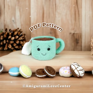 Jolie tasse de thé au crochet / tutoriel Amigurumi / téléchargement numérique PDF