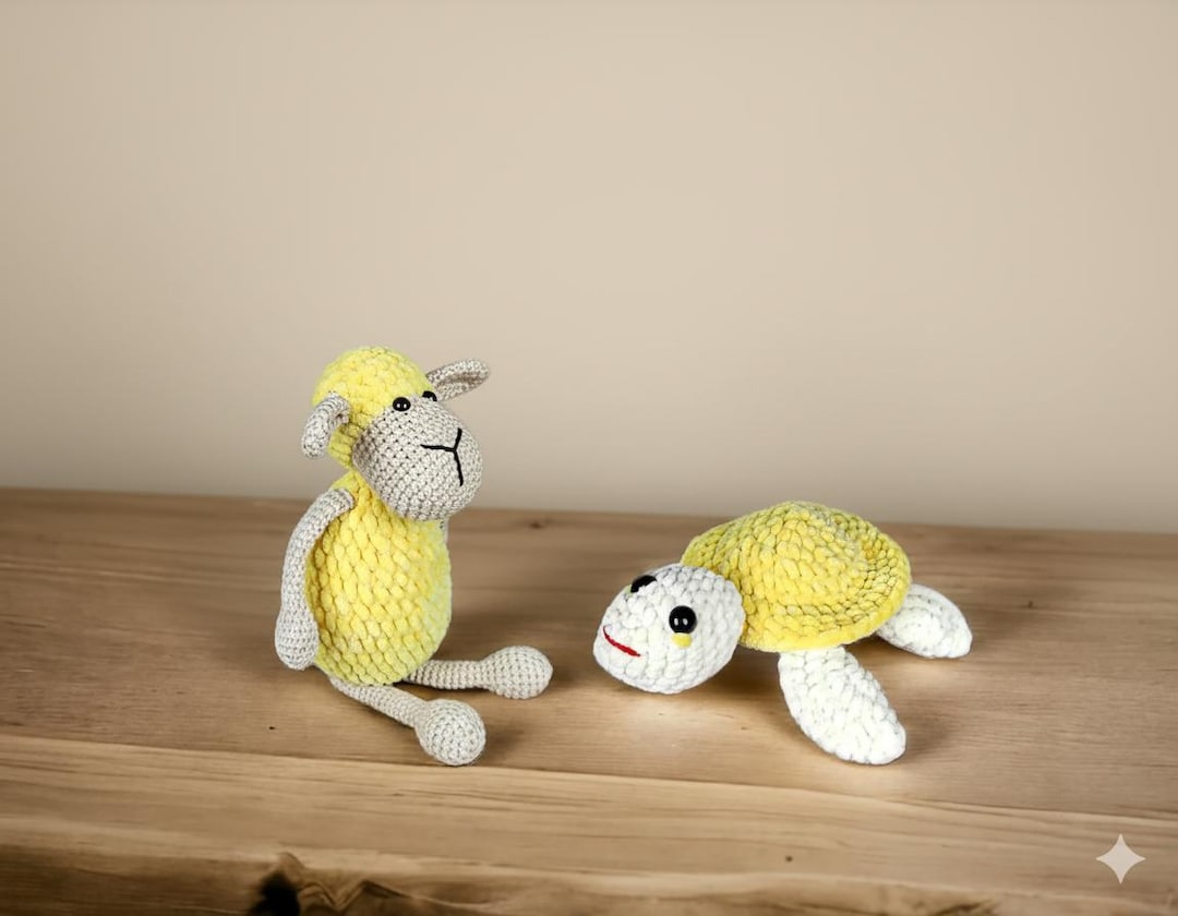 Turtle Rabbit Squirrel Sheep Crochet Amigurumi Sheep & Turtle Pattern: PDF Animal Toy - Etsy