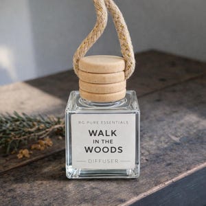 Essential Oil Car Freshener, Pine Forest Scent, Natural Aroma Hanging Diffuser, Aromatherapy Gift