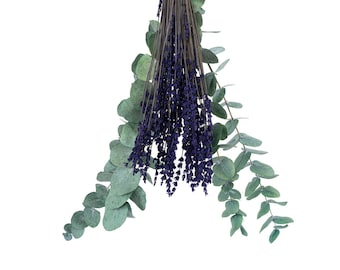 Kleines Eukalyptus-Brausenset - Eukalyptus Lavendel - Konserviertes Blaues Eukalyptus-Bouquet