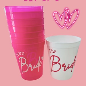 Bachelorette party favors | team bride | set of 8 plastic stadium cups