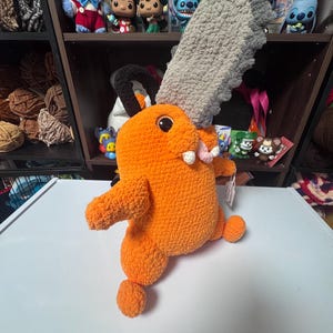 Handmade Pochita Crochet Plush: Chainsaw Man Inspired Anime Collectible