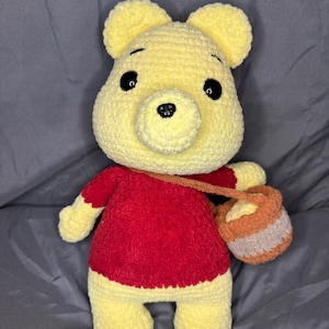 Crochet Pooh Bear stuffed animal  handmade Winnie the Pooh plush toy