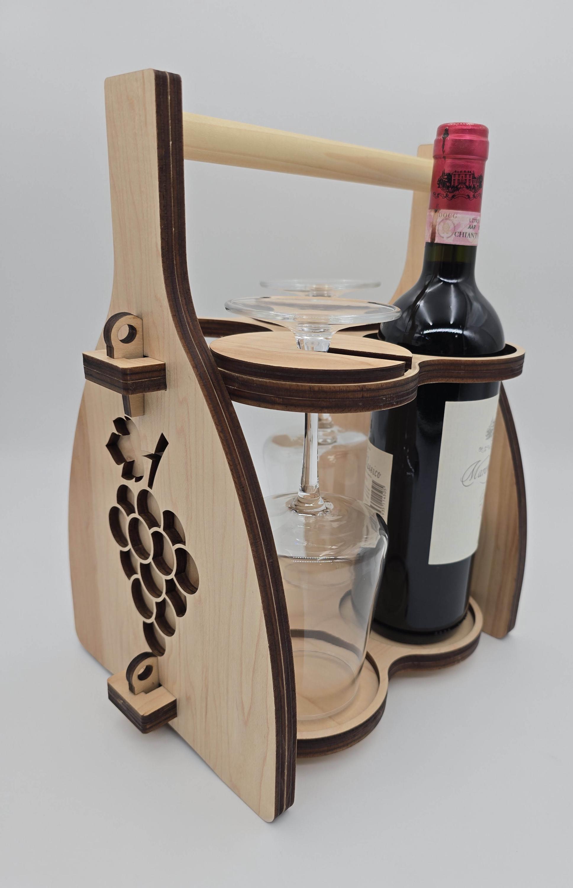 Handcrafted Wooden Wine Carrier – Rustic Personalized Wine Caddy - Etsy
