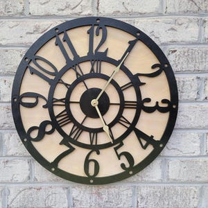 Personalized Wood Wall Clock: Silent Quartz, Custom Text/Logo