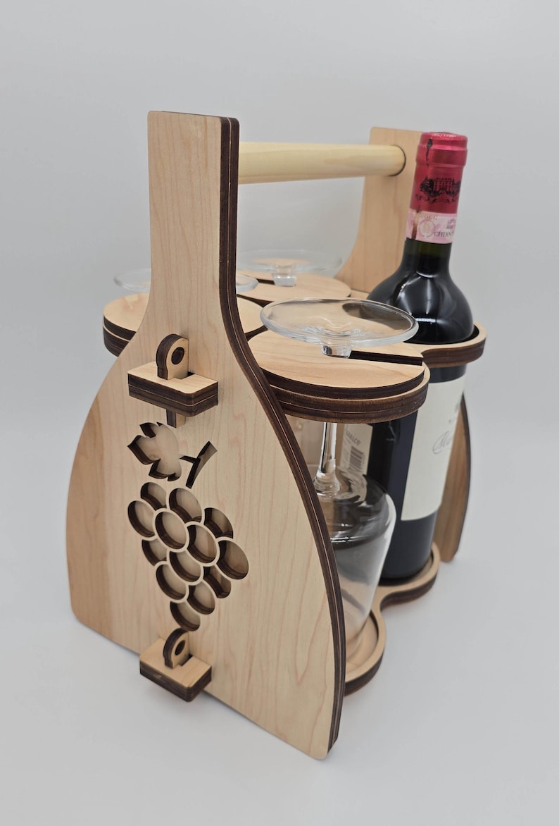 Handcrafted Wooden Wine Carrier – Rustic Personalized Wine Caddy - Etsy