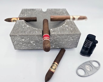 Pinnacle Luxury Concrete Ashtray - The Throne - 8.5 inch square, limited colors