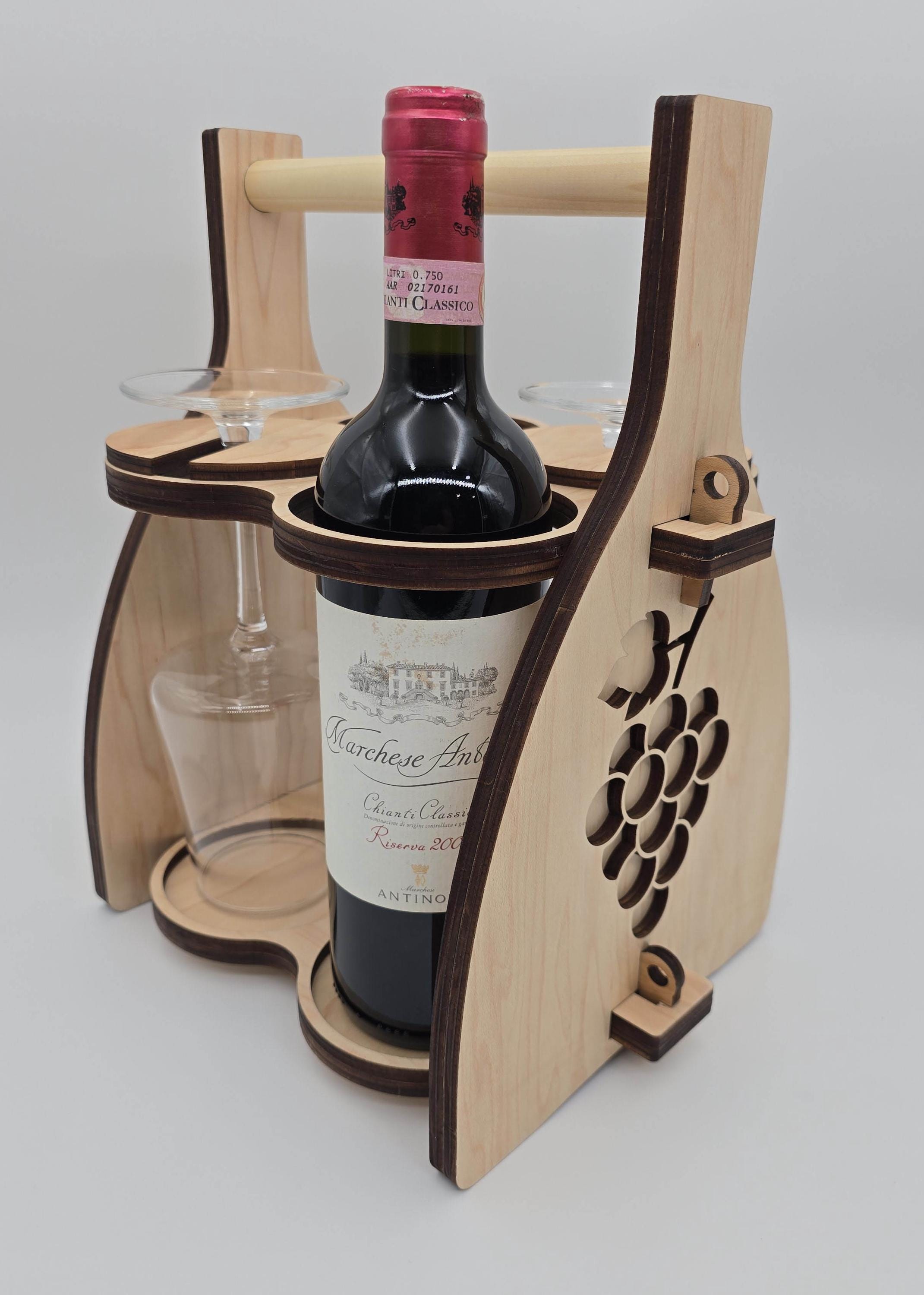 Handcrafted Wooden Wine Carrier – Rustic Personalized Wine Caddy - Etsy