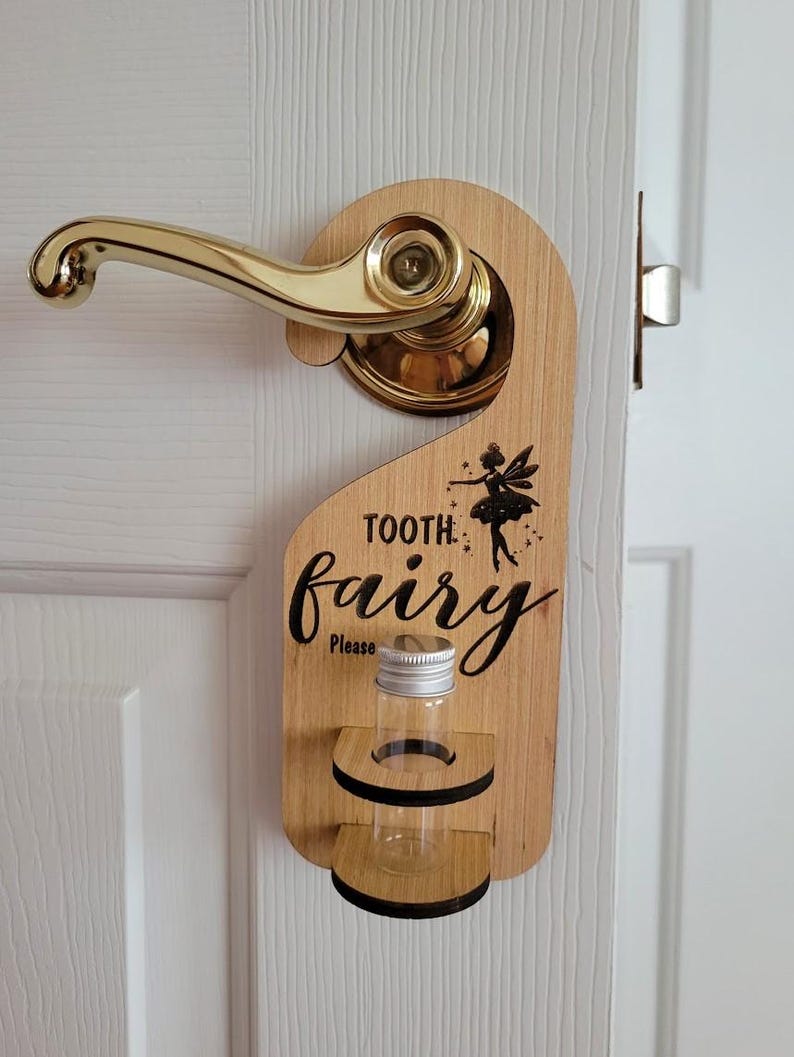 Tooth Fairy Door Hanger With Keepsake Bottle, Add Your Text or Logo - Etsy