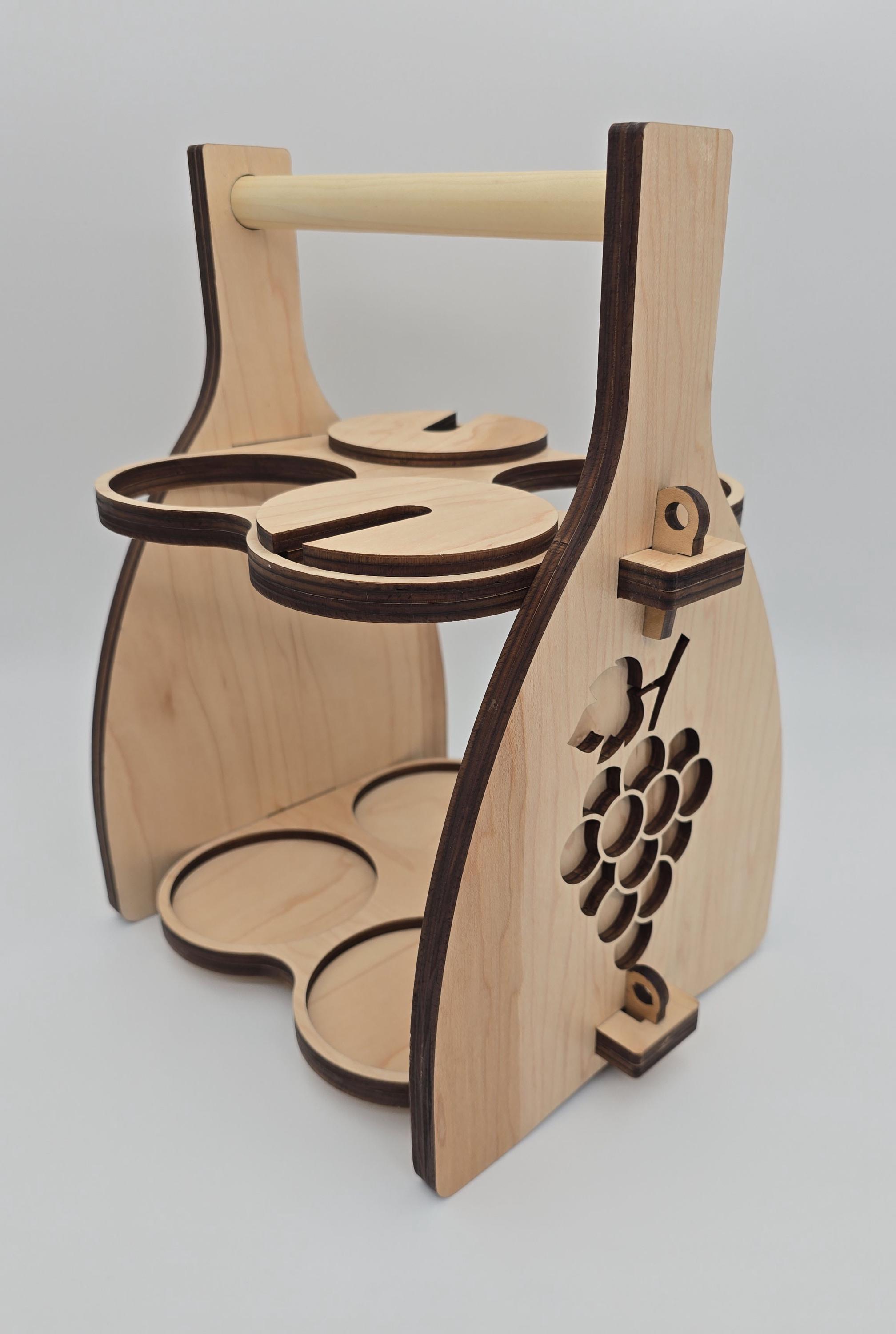 Handcrafted Wooden Wine Carrier – Rustic Personalized Wine Caddy - Etsy
