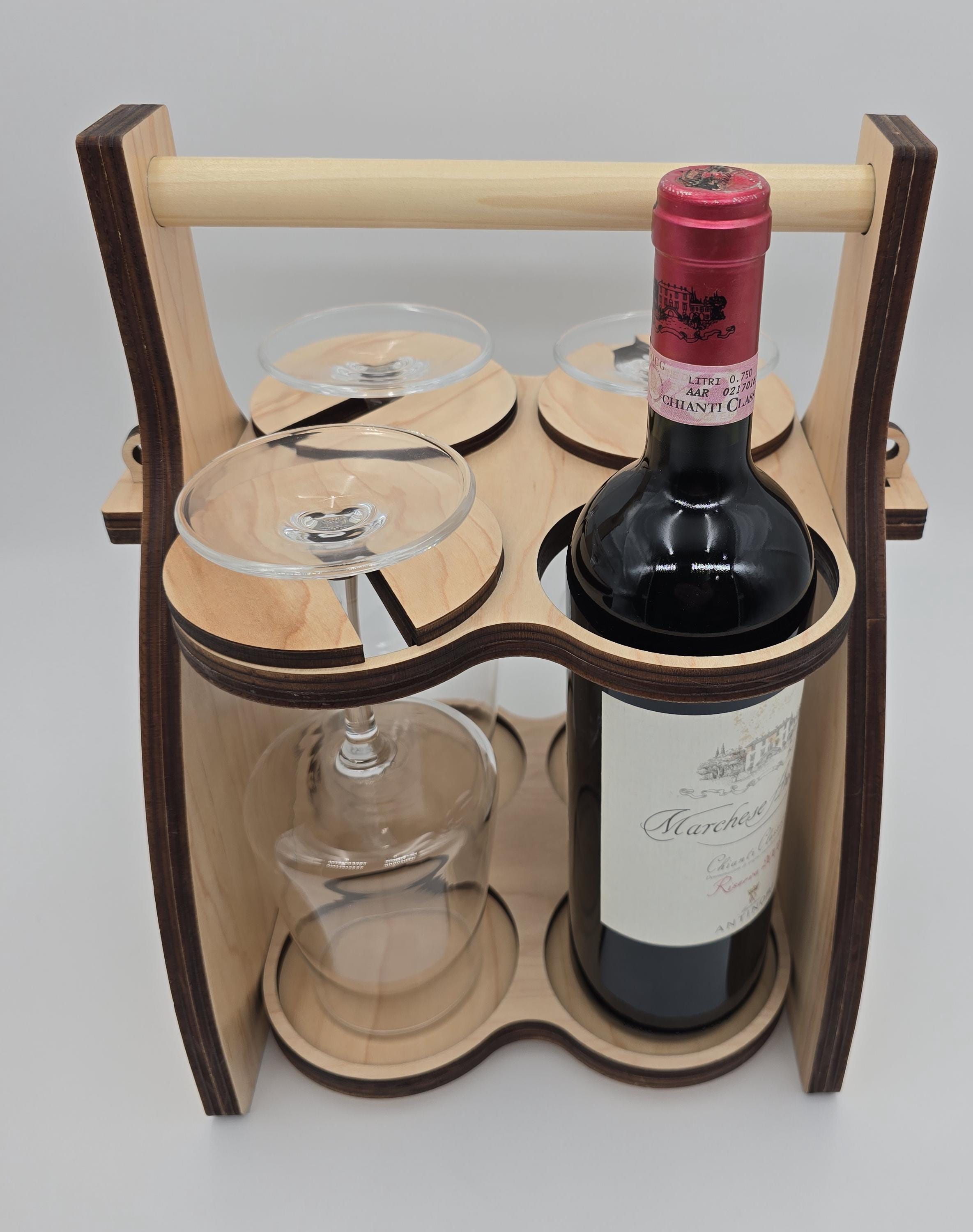 Handcrafted Wooden Wine Carrier – Rustic Personalized Wine Caddy - Etsy