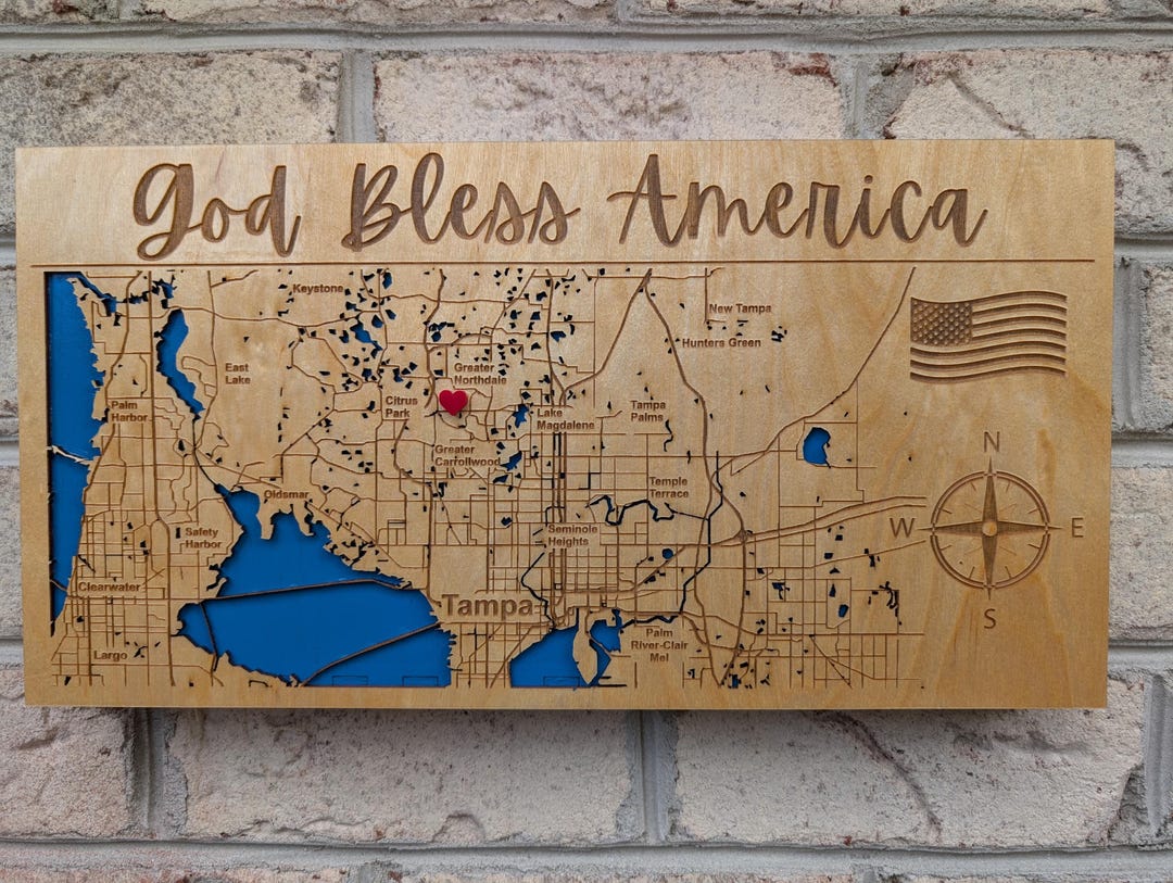Magnetic Key Holder for Wall, Custom Wooden Location Map - Etsy