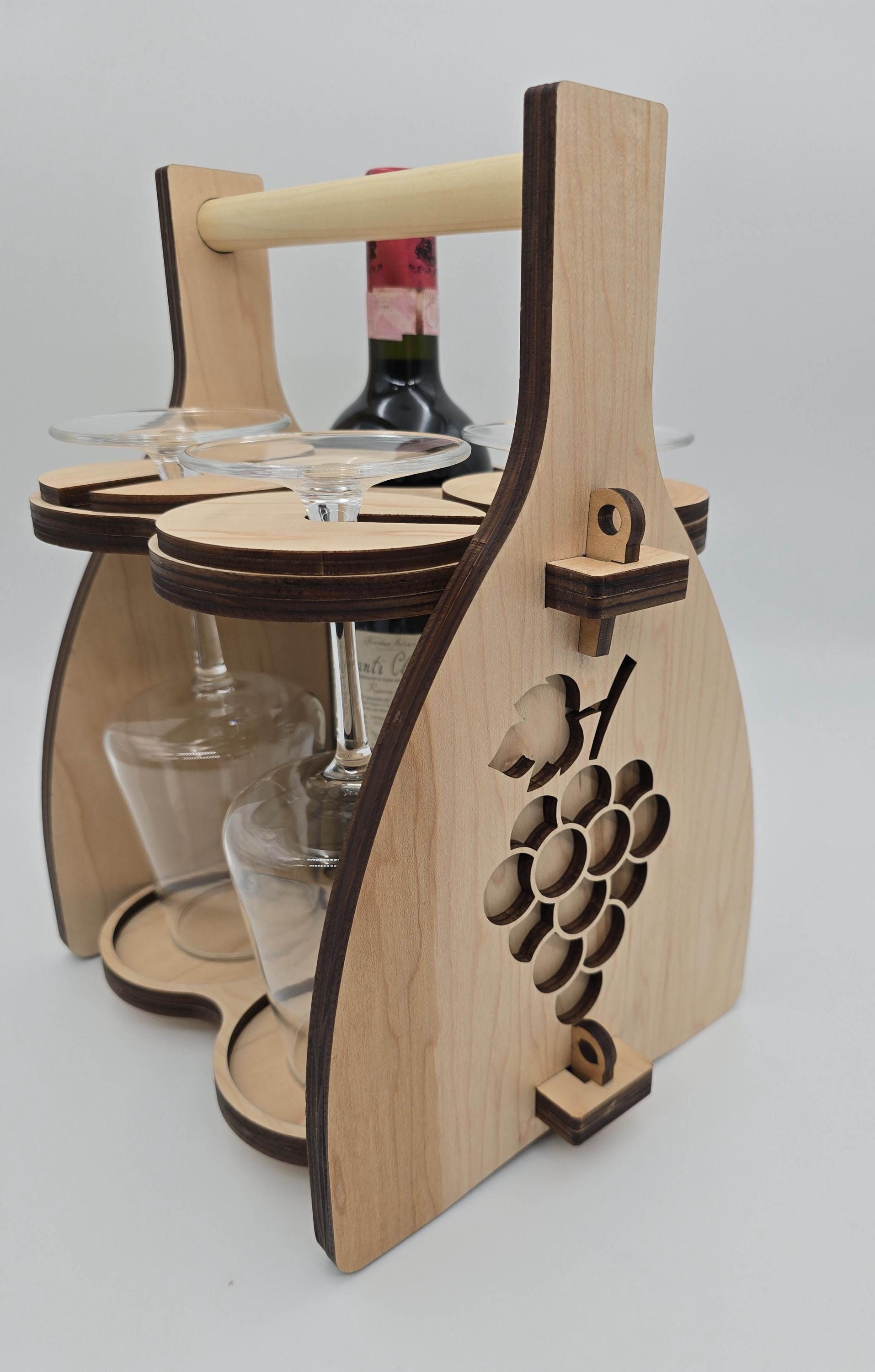 Handcrafted Wooden Wine Carrier – Rustic Personalized Wine Caddy - Etsy