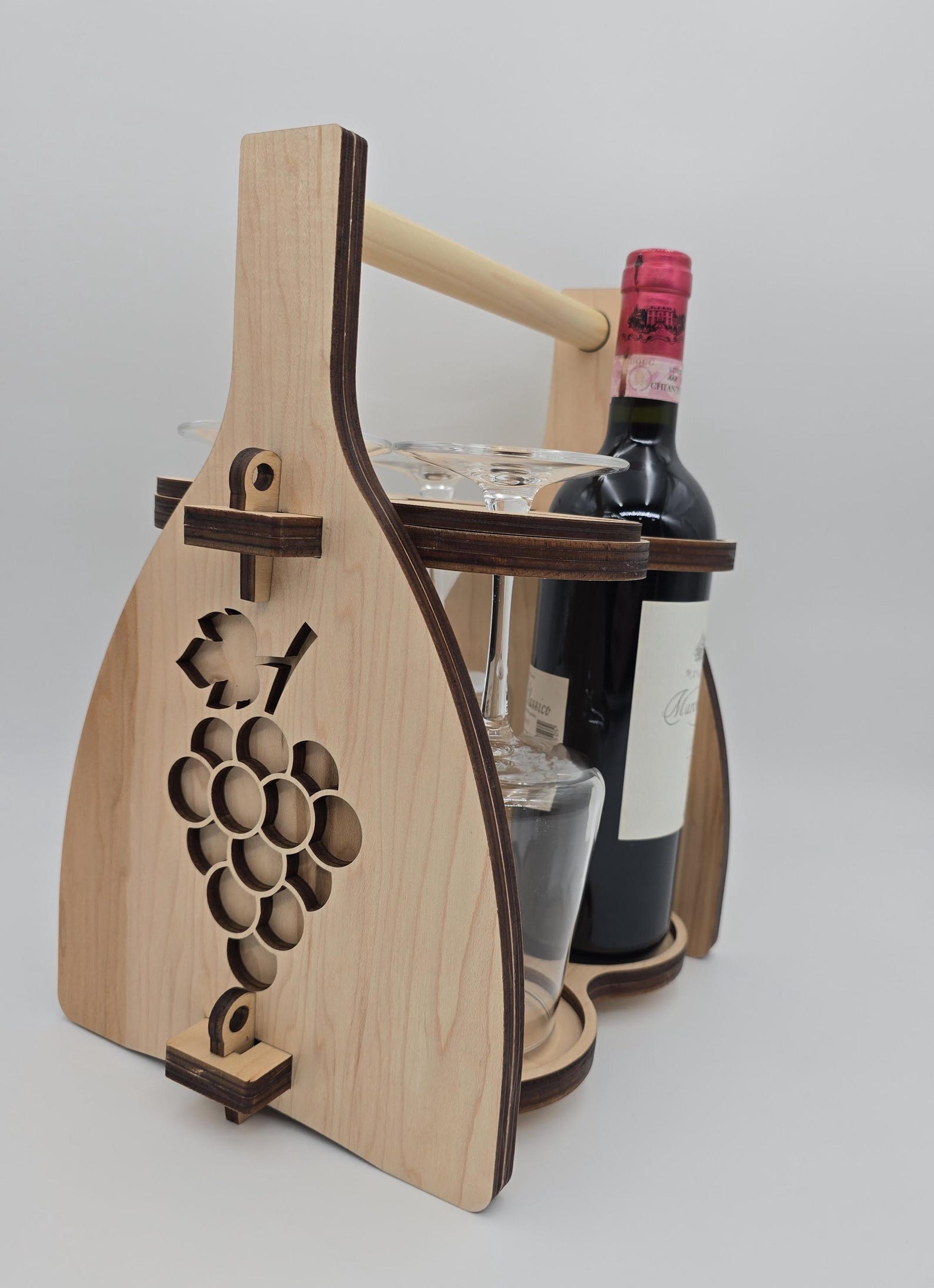Handcrafted Wooden Wine Carrier – Rustic Personalized Wine Caddy - Etsy