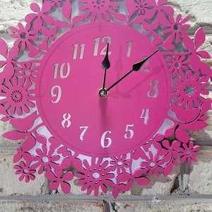 Floral Wood Wall Clock: 13-inch, Silent, Personalized