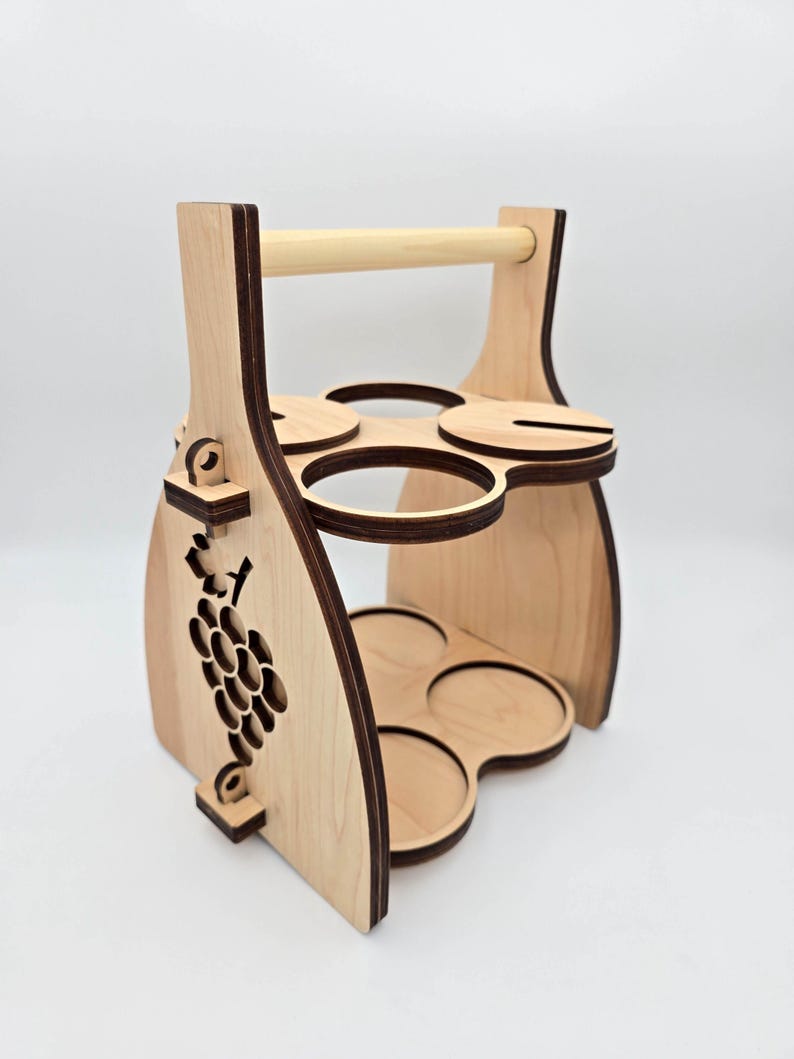 Handcrafted Wooden Wine Carrier – Rustic Personalized Wine Caddy - Etsy