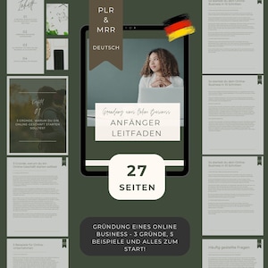Online Business for Beginners German | Canva template for Master Resell Rights and ideas like Faceless Marketing PLR and MRR rights included