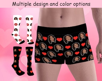 Customized Face Boxer Briefs, Personalized Face Socks, Faces on Underwear & Socks, Picture Socks, Photo Boxer, Custom Funny Gift for Him Dad