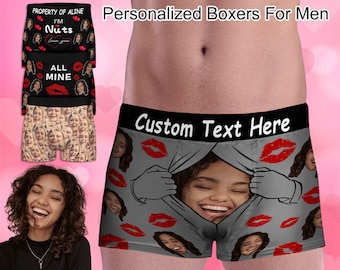 Personalized Face Boxer Briefs For Men, Custom Wedding Gift for Bridegroom, Funny Underwear With Face, Photo Boxers, Crazy Boxers For Dad