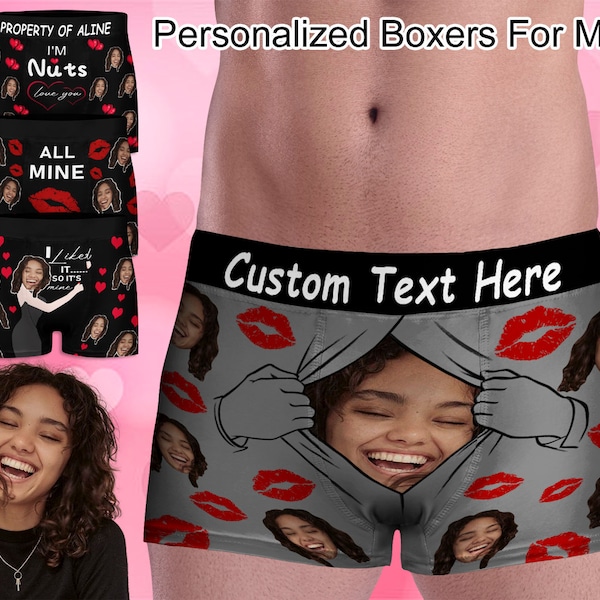 Personalisierte Gesichts Boxer für Männer, individuelles Hochzeitsgeschenk für Bräutigam, lustige Unterwäsche mit Gesicht, Foto Boxer, verrückte Boxer für Papa