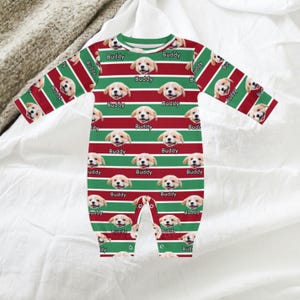 Julpyjamas för familjen, pyjamasset med personliga ansikten, långärmad topp och nederdel med personlig bild, pyjamasbyxor för barn och vuxna bild 7