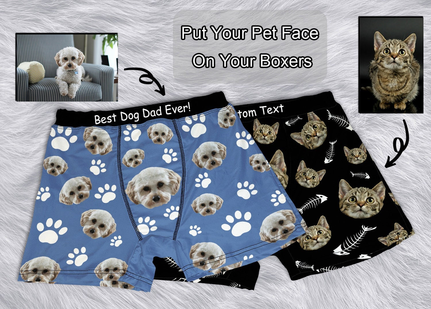Cat face underwear Etsy Espana
