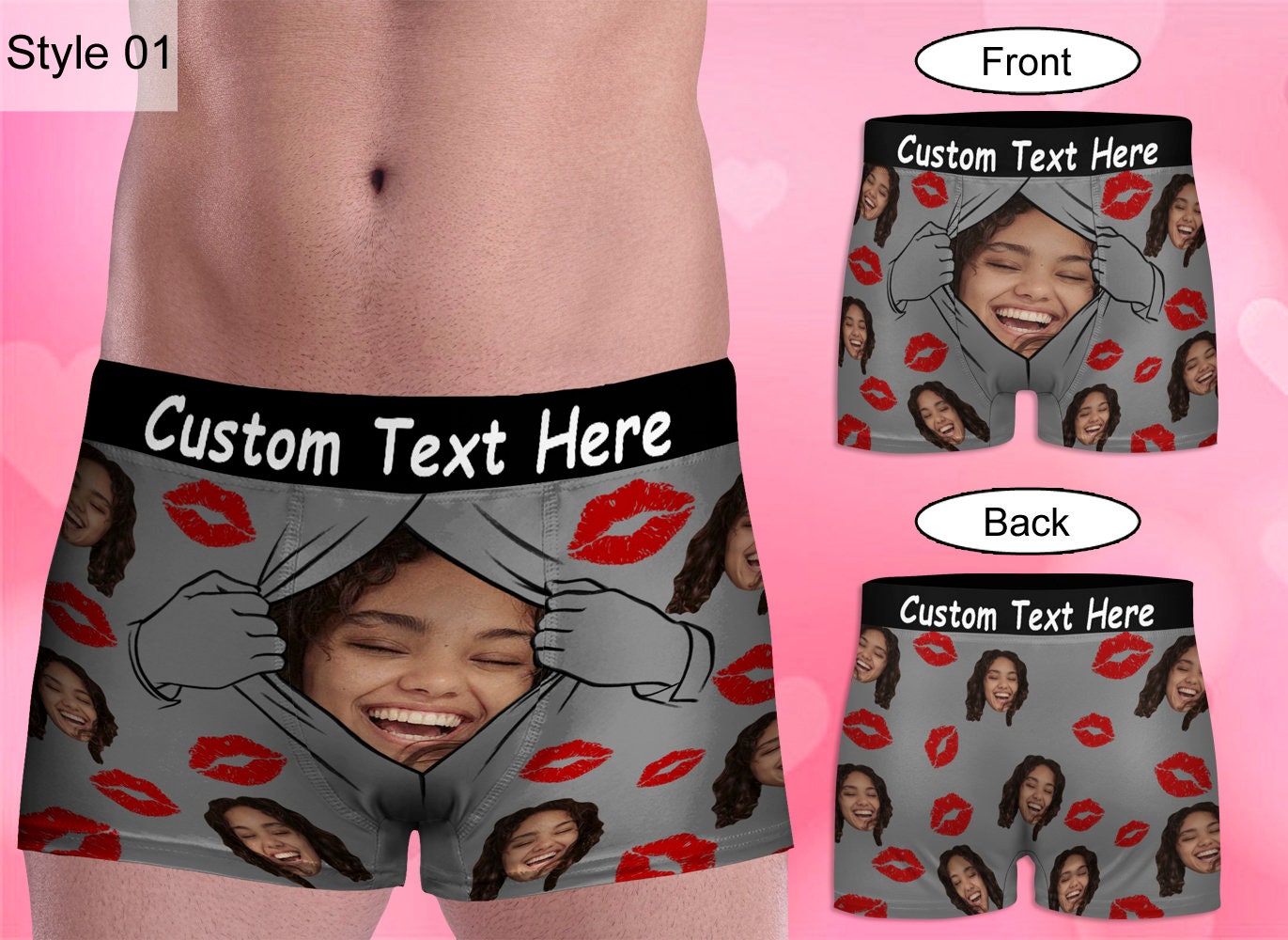 Personalized Face Boxer Briefs For Men, Custom Wedding Gift for Bridegroom, Funny Underwear With Face, Photo Boxers, Crazy Boxers For Dad