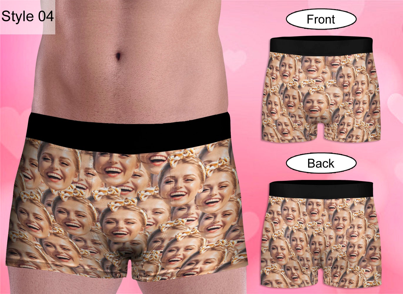 Personalized Face Boxer Briefs For Men, Custom Wedding Gift for Bridegroom, Funny Underwear With Face, Photo Boxers, Crazy Boxers For Dad