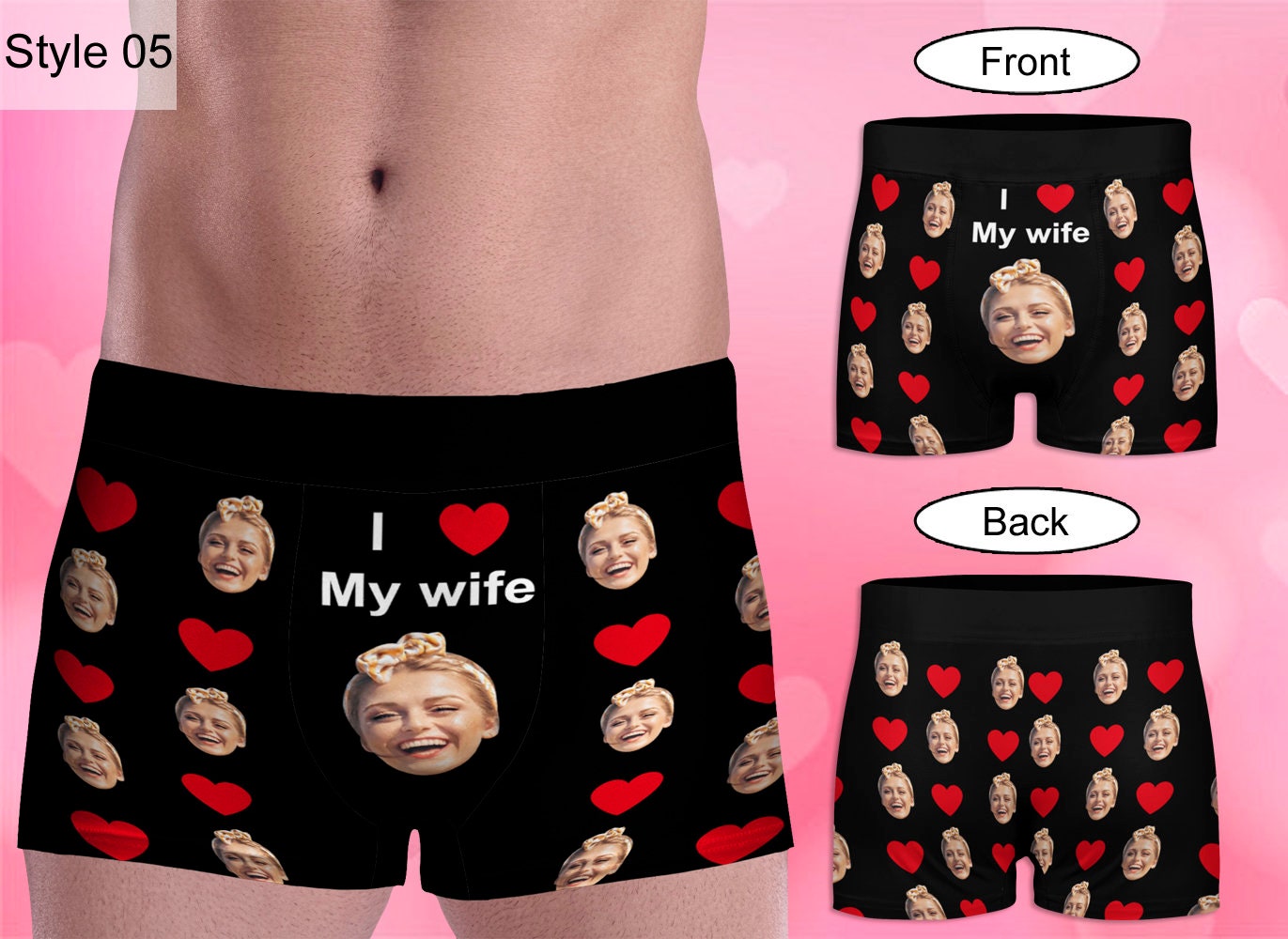 Personalized Face Boxer Briefs For Men, Custom Wedding Gift for Bridegroom, Funny Underwear With Face, Photo Boxers, Crazy Boxers For Dad