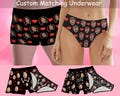 Custom Matching Underwear for Couple, Personalized Face Boxers, Photo Briefs, Picture Knickers, Anniversary Gift for Boyfriend Girlfriend