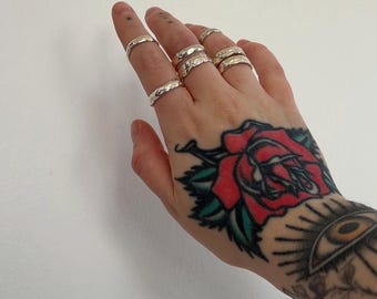 Handgemachte Sterling Silber Ring | Organischer Ring | Herz Ring | Silber Band