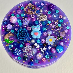 Celestial Amethyst  5”  Picky Pad,  Sensory Fidget Pad for Skin Picking, Stress & Anxiety Relief, Bead-Filled Silicone Picky pad