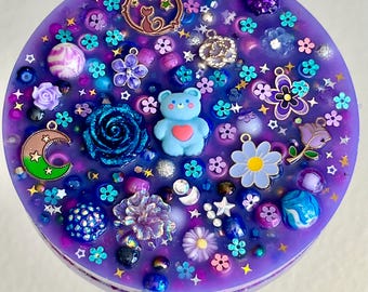 Celestial Amethyst  5”  Picky Pad,  Sensory Fidget Pad for Skin Picking, Stress & Anxiety Relief, Bead-Filled Silicone Picky pad