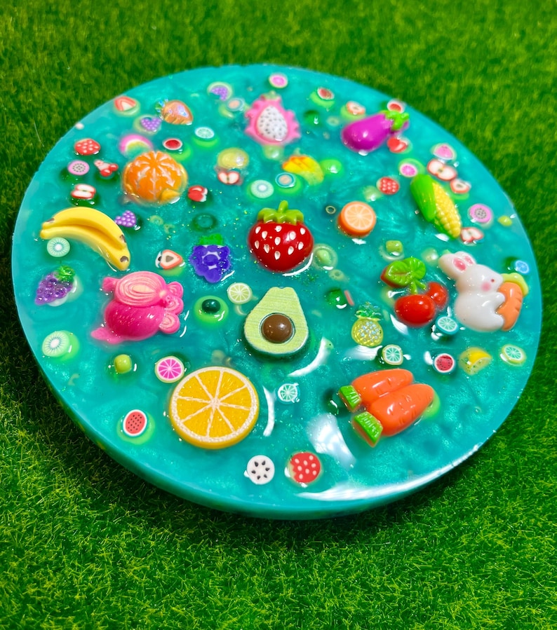 Farmers Market Picky Pad for Skin Picking & Stress Relief, Close-Up of Bead-Filled Sensory Fidget Pad with Fruit & Veggie Charms, Silicone Picking Pad with Farm Colors & Scented Berry Infusion, Anxiety & Nail Biting Relief Picky Pad with Beads & Farm-Fresh Accents, Fidget Pick Pad for ADHD, OCD & Farmers Market Lovers, beads, stimming, skin picking pad, ocd, fine motor activity, picking toy, fruit sensory toy, scented fidget, farm-themed fidget