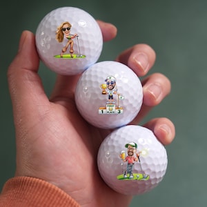 Cartoon Characters Golf Balls, Cartoon Photo Golf Ball Gift, Personalized Golf Balls, Gift for Golfer, Birthday Gift
