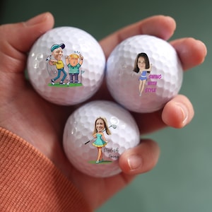 Cartoon Characters Golf Balls, Cartoon Photo Golf Ball Gift, Personalized Golf Balls, Gift for Golfer, Birthday Gift
