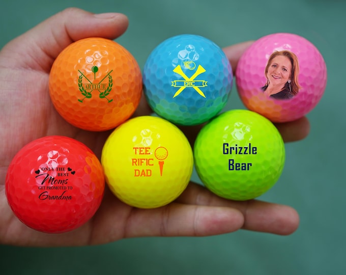 Personalized Color Golf Balls, Custom Your Own Golf Balls, Gift for Golfer, Single or Double Sided Balls, Unique Design for Your Golf Ball