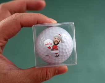Merry Christmas Golf Balls, Personalized Christmas Gifts, Christmas Party Favors, Golf Accessories, Christmas Golf Gift with Photo Or Text