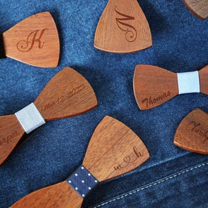 Personalized Wooden Bow Tie, Wedding Necktie for Groom and Groomsmen, Father&#39;s Day Gift, Wedding Accessories, Men Bowtie, Kids Bow Tie