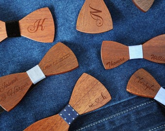 Pajarita de madera personalizada, corbata de boda para novios y padrinos, regalo del Día del Padre, accesorios de boda, pajarita para hombre, pajarita para niños