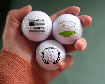 Promoted to Grandpa Golf Balls, Custom Golf Gift for Dad, Pregnancy Reveal Gifts, Single or Double Sided Golf Ball, Pregnancy Announcement