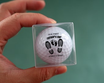 Pelota de golf personalizada, pelota de golf para el primer día del padre, pelotas de golf con texto y foto personalizados, pelotas de golf de una o dos caras, regalo para el esposo