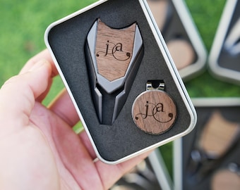 Couple Gift Golf Divot Repair Tool and Ball Marker Gift Set, Custom Engraved Golf Gifts, Men Golf Gifts, Wedding Gift, Anniversary Gift