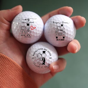 Cadeau balle de golf pour mariage, Cadeau de mariage, Balles de golf des jeunes mariés, Balles de golf pour couple, Balle de golf d&#39;anniversaire de mariage, Joli cadeau de mariage