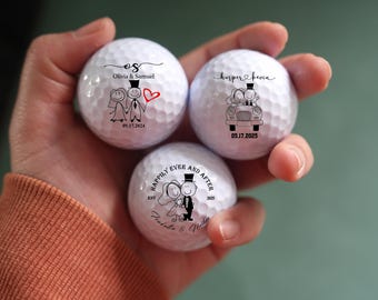 Regalo de boda con pelota de golf, recuerdo de boda, pelotas de golf para novios, pelotas de golf para pareja, pelota de golf para aniversario, bonito regalo de boda.