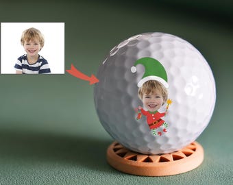 Pelotas de golf navideñas para niños, regalos navideños personalizados, recuerdos para fiestas navideñas, accesorios de golf, regalo de golf navideño con foto o texto.